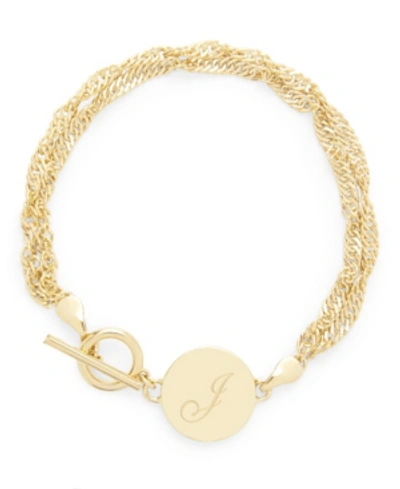 Brook & York 14k Gold Plated Sophie Initial Toggle Bracelet In Gold - J