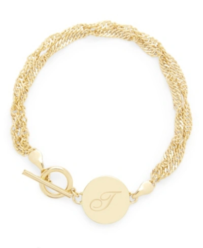 Brook & York 14k Gold Plated Sophie Initial Toggle Bracelet In Gold - T