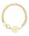 BROOK & YORK 14K GOLD PLATED SOPHIE INITIAL TOGGLE BRACELET