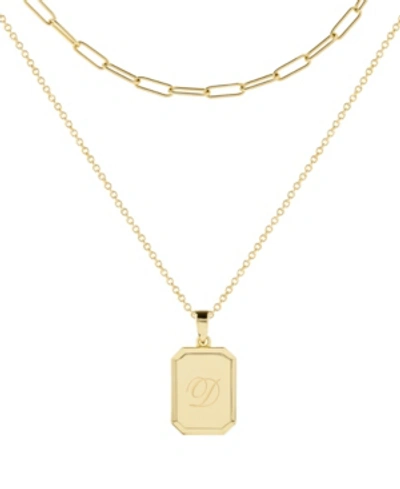 Brook & York 14k Gold Plated Willow Initial Layering Necklace Set In Gold - D