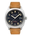 SPINNAKER MEN'S HULL CALIFORNIA AUTOMATIC BROWN GENUINE LEATHER STRAP WATCH 42MM