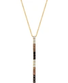 Le Vian Chocolate Layer Cake Blackberry Diamonds, Chocolate Diamonds & Nude Diamonds 18" Pendant Necklace (1 In Yellow Gold