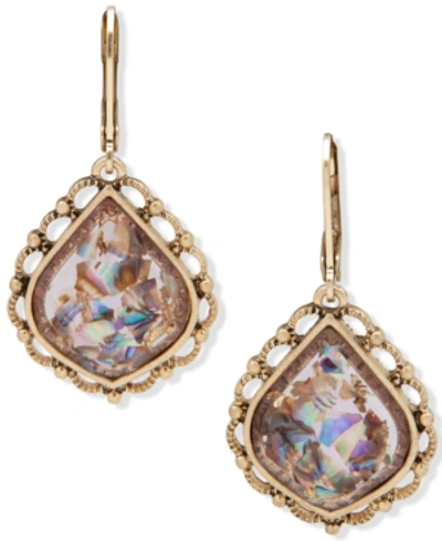 Lonna & Lilly Gold-tone Stone Drop Earrings In Burgundy