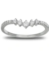 Giani Bernini Cubic Zirconia V Band In Sterling Silver, Created For Macy's In Silver