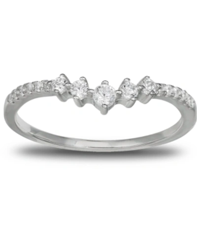 Giani Bernini Cubic Zirconia V Band In Sterling Silver, Created For Macy's