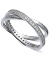 Giani Bernini Cubic Zirconia Crisscross Ring In Sterling Silver, Created For Macy's In Silver