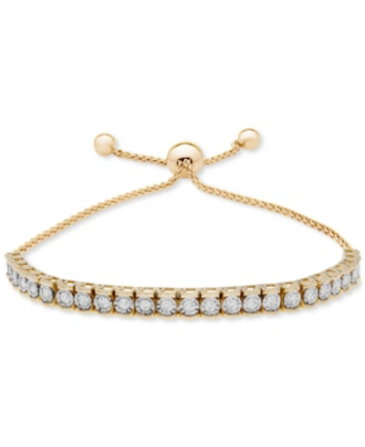 Wrapped Diamond Row Bolo Bracelet (3/4 Ct. T.w.) In Sterling Silver, 14k Gold-plated Sterling Silver Or 14k In Rose Gold-plated Sterling Silver