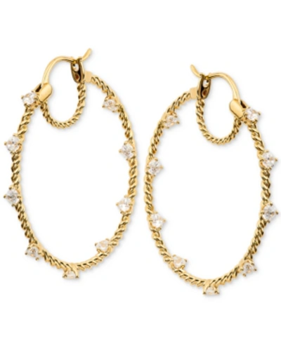 Eliot Danori Stone Embellished Hoop Earrings, Created For Macy's In Gold