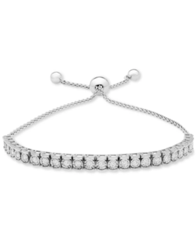 Wrapped Diamond Row Bolo Bracelet (3/4 Ct. T.w.) In Sterling Silver, 14k Gold-plated Sterling Silver Or 14k