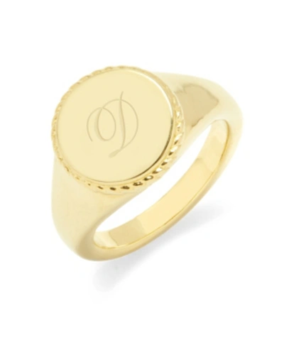 Brook & York Charlie Initial Signet Gold-plated Ring In Gold - D
