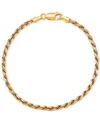 Giani Bernini Rope Link Chain Bracelet (2-5/8mm) In 18k Gold-plated Sterling Silver Or Sterling Silver, Created Fo In Gold Over Silver