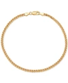 Giani Bernini Wheat Link Ankle Bracelet In 18k Gold-plated Sterling Silver Or Sterling Silver, Created For Macy's In Gold Over Silver