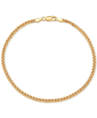 Giani Bernini Wheat Link Ankle Bracelet In 18k Gold-plated Sterling Silver Or Sterling Silver, Created For Macy's In Gold Over Silver