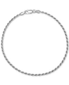 GIANI BERNINI ROPE LINK ANKLE BRACELET IN STERLING SILVER, CREATED FOR MACY'S