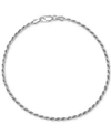 Giani Bernini Rope Link Ankle Bracelet In Sterling Silver, Created For Macy's In Silver