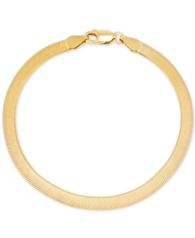Giani Bernini Herringbone Link Chain Bracelet In 18k Gold-plated Sterling Silver, Created For Macy's In Gold Over Silver