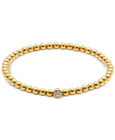 Ava Nadri Cubic Zirconia Beaded Stretch Bracelet In Gold