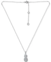 Giani Bernini Cubic Zirconia Pineapple Pendant Necklace In Sterling Silver, 16" + 2" Extender, Created For Macy's In Sterling Silver