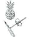 Giani Bernini Cubic Zirconia Pineapple Stud Earrings In Sterling Silver, Created For Macy's In Sterling Silver