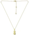 Giani Bernini Cubic Zirconia Pineapple Pendant Necklace In 18k Gold-plated Sterling Silver, 16" + 2" Extender, Cre In 18k Over Sterling Silver