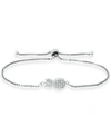 Giani Bernini Cubic Zirconia Pineapple Bolo Bracelet In Sterling Silver, Created For Macy's In Sterling Silver