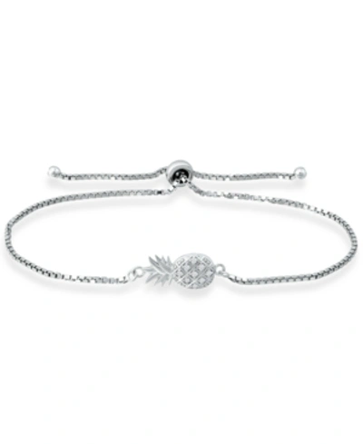 Giani Bernini Cubic Zirconia Pineapple Bolo Bracelet In Sterling Silver, Created For Macy's