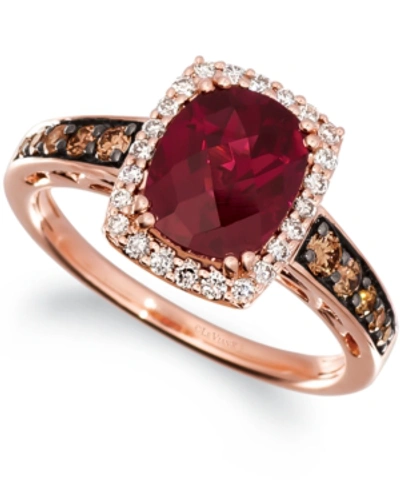 Le Vian Creme Brulee Raspberry Rhodolite (2-1/3 Ct. T.w.) & Diamond (3/8 Ct. T.w.) Ring In 14k Rose Gold In Garnet