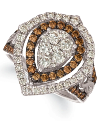 Le Vian Chocolate & Nude Diamond Cluster Halo Ring (1-9/10 Ct. T.w.) In 14k Rose, Yellow Or White Gold