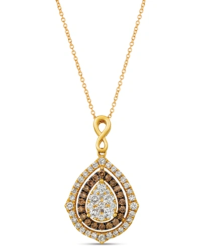 Le Vian Nude Diamonds & Chocolate Diamonds Fancy 18" Pendant Necklace (1-5/8 Ct. T.w.) In 14k Rose, Yellow O In Yellow Gold