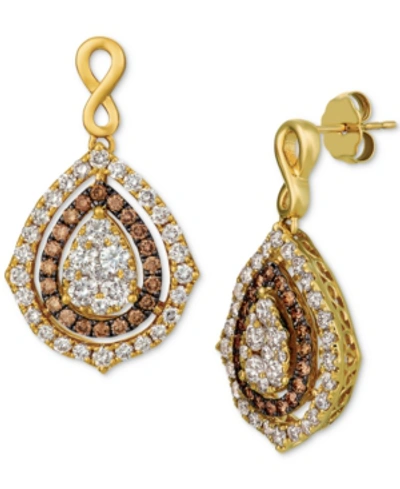 Le Vian Nude Diamonds & Chocolate Diamonds Fancy Drop Earrings (2-1/2 Ct. T.w.) In 14k Rose, Yellow Or White In Yellow Gold