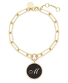 Brook & York 14k Gold Plated Callie Enamel Initial Bracelet In Gold-plated - M