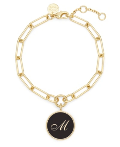 Brook & York 14k Gold Plated Callie Enamel Initial Bracelet In Gold-plated - M