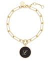 Brook & York 14k Gold Plated Callie Enamel Initial Bracelet In Gold-plated - L