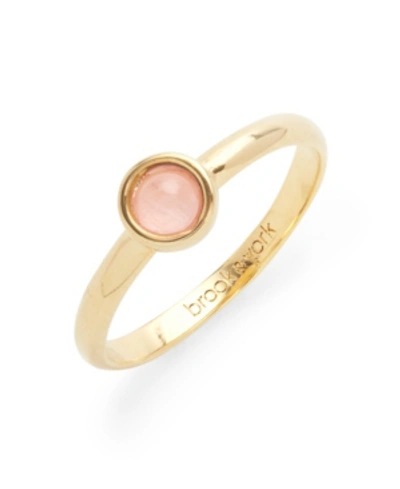 Brook & York 14k Gold Plated Nola Rose Quartz Gemstone Ring In Gold-plated