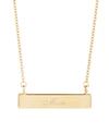 Brook & York 14k Gold Plated Mom Bar Necklace In Gold-plated