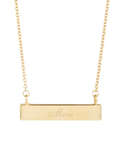 Brook & York 14k Gold Plated Mom Bar Necklace In Gold-plated