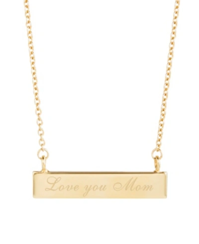 Brook & York 14k Gold Plated Love You Mom Bar Necklace In Gold-plated