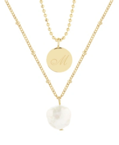 Brook & York 14k Gold Plated Lola Initial Layering Set In Gold-plated - M