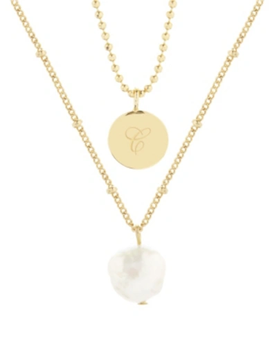 Brook & York 14k Gold Plated Lola Initial Layering Set In Gold-plated - C