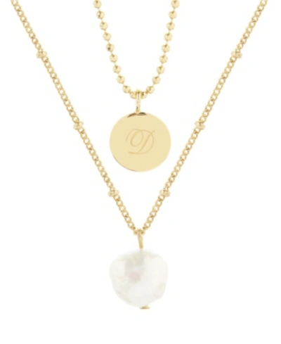 Brook & York 14k Gold Plated Lola Initial Layering Set In Gold-plated - D
