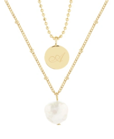 Brook & York 14k Gold Plated Lola Initial Layering Set In Gold-plated - A