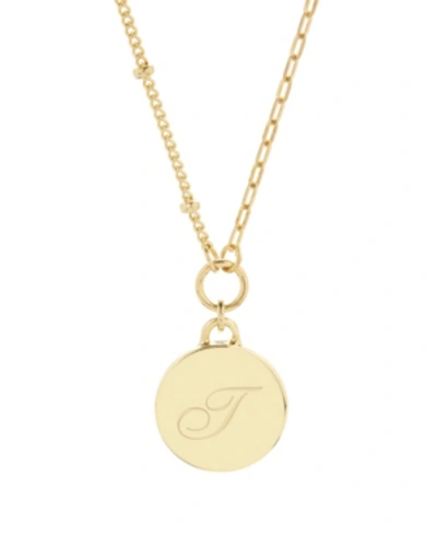 Brook & York 14k Gold Plated Paige Initial Pendant In Gold-plated - T
