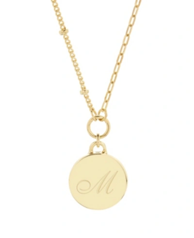 Brook & York 14k Gold Plated Paige Initial Pendant In Gold-plated - M