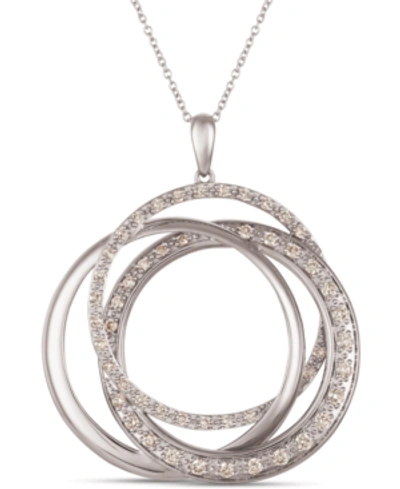 Le Vian Strawberry & Nude Diamond Interlocking Rings 18" Pendant Necklace (1 Ct. T.w.) In 14k Rose, Yellow O In White Gold