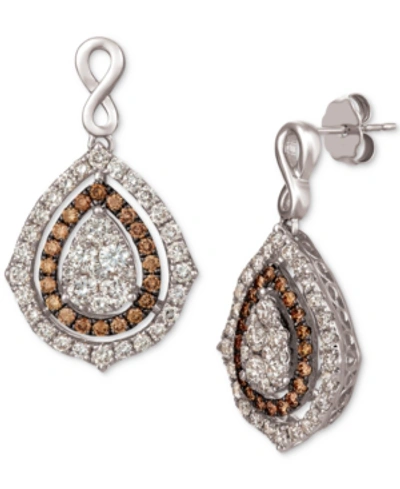 Le Vian Nude Diamonds & Chocolate Diamonds Fancy Drop Earrings (2-1/2 Ct. T.w.) In 14k Rose, Yellow Or White In White Gold