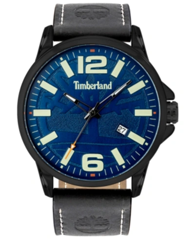 Timberland Men's Ackley Black Leather Strap Watch 46mm