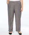 Alfred Dunner Plus Size Classic Pull-on Straight-leg Average Length Pants In Grey