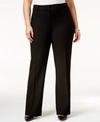 Alfani Plus & Petite Plus Size Curvy-fit Tummy Control Slimming Bootcut Pants, Created For Macy's In Deep Black