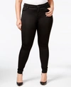 Celebrity Pink Trendy Plus Size Mid Rise Infinite Stretch Dawson Super-skinny Jeans In Black
