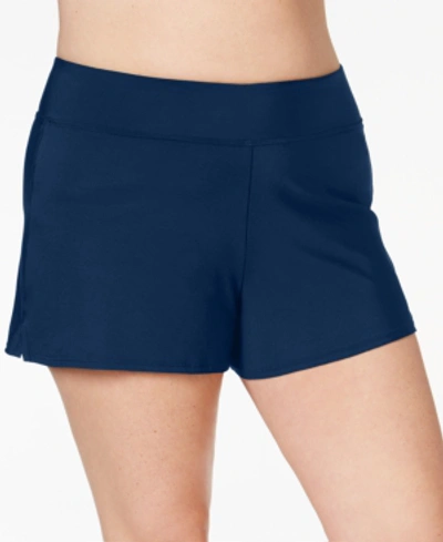 Swim Solutions Plus Size Swim Shorts, Created For Macy's In Navy